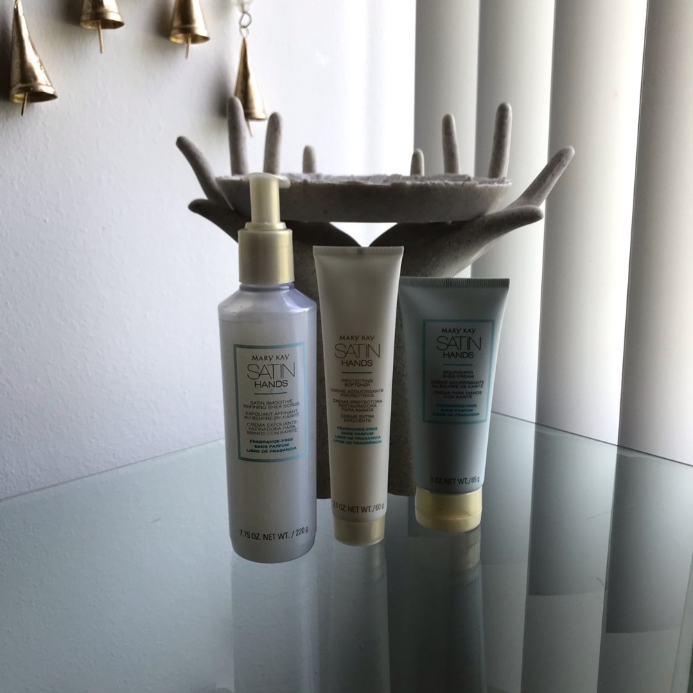 NEW MARY KAY SATIN HANDS PAMPERING SET FRAGRANCE-FREE ALL FULL SIZE PRODUCTS
